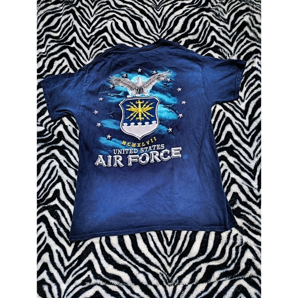 Vintage‎ USAF Air Force T-Shirt Men's Small Blue Military USA Short Sleeve Y2K - Picture 2 of 6